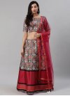 Grey and Red Art Silk Designer Classic Lehenga Choli - 1