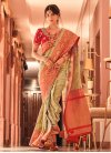 Beige and Red Embroidered Work Designer Contemporary Style Saree - 2