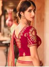 Rose Pink and Sea Green Embroidered Work Designer Contemporary Style Saree - 1