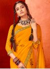 Faux Georgette Lace Work Designer Traditional Saree - 1
