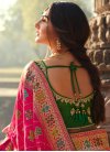 Green and Rose Pink Woven Work Designer Contemporary Saree - 1