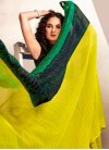 Navy Blue and Yellow Designer Contemporary Saree For Casual - 1