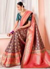 Purple and Rose Pink Woven Work Traditional Designer Saree - 1