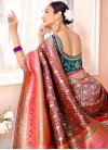 Purple and Rose Pink Woven Work Traditional Designer Saree - 2