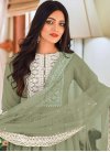 Faux Georgette Embroidered Work Palazzo Straight Salwar Suit - 1