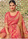 Gold and Pink Designer Traditional Saree - 1