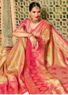 Gold and Pink Designer Traditional Saree - 2