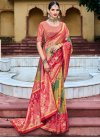 Olive and Rose Pink Designer Saree For Party - 1