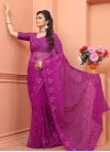 Embroidered Work Net Designer Contemporary Style Saree For Ceremonial - 1