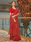 Bandhej Print Work Faux Georgette Designer Contemporary Saree For Casual - 1