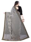 Black and White Trendy Classic Saree For Casual - 2