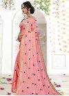 Satin Silk Navy Blue and Pink Contemporary Style Saree - 1