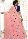 Satin Silk Navy Blue and Pink Contemporary Style Saree - 2