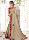 Beige and Rose Pink Lace Work Trendy Saree - 1