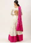 Off White and Rose Pink Thread Work Trendy Designer Lehenga Choli - 1