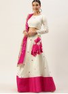 Off White and Rose Pink Thread Work Trendy Designer Lehenga Choli - 2