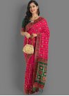 Green and Rose Pink Trendy Classic Saree For Festival - 1