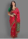 Green and Red Vichitra Silk Designer Contemporary Style Saree - 1