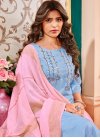 Light Blue and Pink Readymade Salwar Kameez - 1