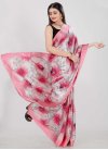 Off White and Pink Satin Designer Contemporary Saree For Ceremonial - 1