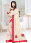 Lace Work Off White and Rose Pink Trendy Classic Saree - 1