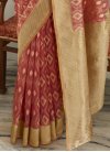 Beige and Salmon Woven Work Trendy Classic Saree - 3