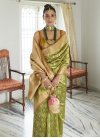 Woven Work Beige and Olive Designer Contemporary Style Saree - 2