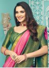 Bottle Green and Rose Pink Contemporary Style Saree - 2