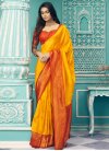 Mustard and Red Designer Traditional Saree - 1