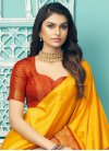 Mustard and Red Designer Traditional Saree - 2