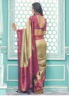 Off White and Purple Art Silk Designer Traditional Saree - 2