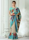 Digital Print Work Tussar Silk Trendy Classic Saree For Festival - 1