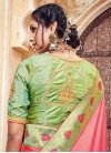 Hot Pink and Mint Green Trendy Classic Saree For Festival - 2