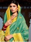 Art Silk Sea Green and Yellow Traditional Designer Saree - 1