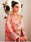 Woven Work Beige and Salmon Traditional Designer Saree - 1