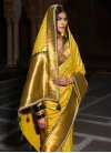 Art Silk Green and Yellow Designer Contemporary Saree For Festival - 1