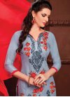 Embroidered Work Trendy Churidar Suit - 1