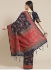Navy Blue and Rose Pink Woven Work Traditional Designer Saree - 1