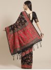 Woven Work Art Silk Black and Rose Pink Designer Contemporary Saree - 1
