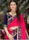 Navy Blue and Rose Pink Half N Half Saree For Ceremonial - 1