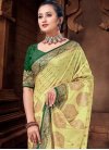 Bottle Green and Olive Designer Contemporary Style Saree - 1