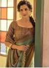 Aloe Veera Green and Brown Designer Traditional Saree For Ceremonial - 2