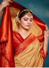 Mustard and Red Designer Contemporary Style Saree - 1