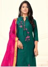 Bottle Green and Rose Pink Pant Style Designer Salwar Suit For Casual - 1