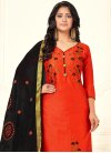 Black and Tomato Pant Style Designer Salwar Suit For Casual - 1