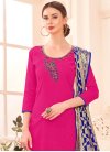 Blue and Rose Pink Embroidered Work Pant Style Designer Salwar Suit - 1