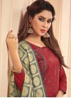 Cotton Grey and Maroon Pant Style Classic Salwar Suit - 1