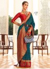 Red and Teal Woven Work Traditional Designer Saree - 2