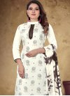 Coffee Brown and Off White Pant Style Classic Salwar Suit - 1