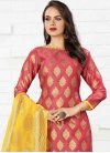 Mustard and Rose Pink Trendy Churidar Salwar Suit For Casual - 1